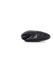 Samara Foldable Ballet Flat In Black Leather