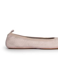 Samara Foldable Ballet Flat In Blush Pink Scale Leather - Blush