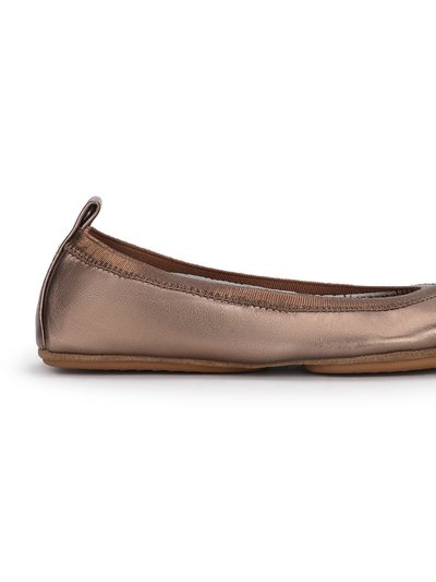 Yosi Samra Samara Foldable Ballet Flat In Bronze Metallic Leather product