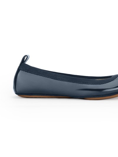 Yosi Samra Samara Foldable Ballet Flat In Deep Navy Patent Leather product