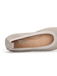 Samara Foldable Ballet Flat In Simply Taupe Leather