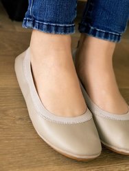 Samara Foldable Ballet Flat In Simply Taupe Leather