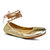 Sofia Ankle Wrap Flats In Gold Leather