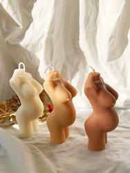 Pregnant Shaped Soy & BeesWax Candle - Bronze