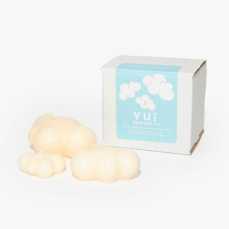 Set of 3 Cloud Shaped Soy & BeesWax Candle