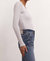 Aden V-Neck Rib Long Sleeve Top In White