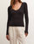 Aden V-Neck Top In Black - Black