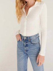 Adrienne Rib Button Up Top