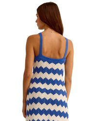 Allure Stripe Dress In Blue Wave