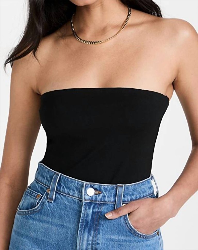 April Sleek Tube Top In Black