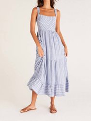 Ayla Midi Dress In Marina Blue - Marina Blue