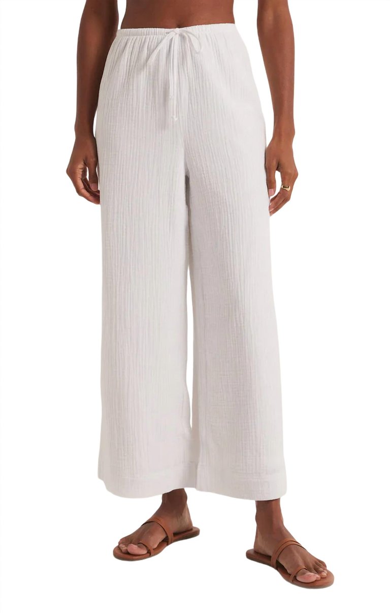 Barbados Gauze Pants In White - White