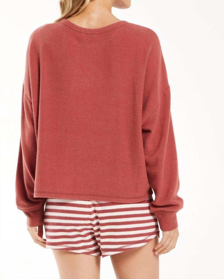 Celine Elf Long Sleeve Top In Red