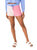 Color Block Shorts In Beige/pink