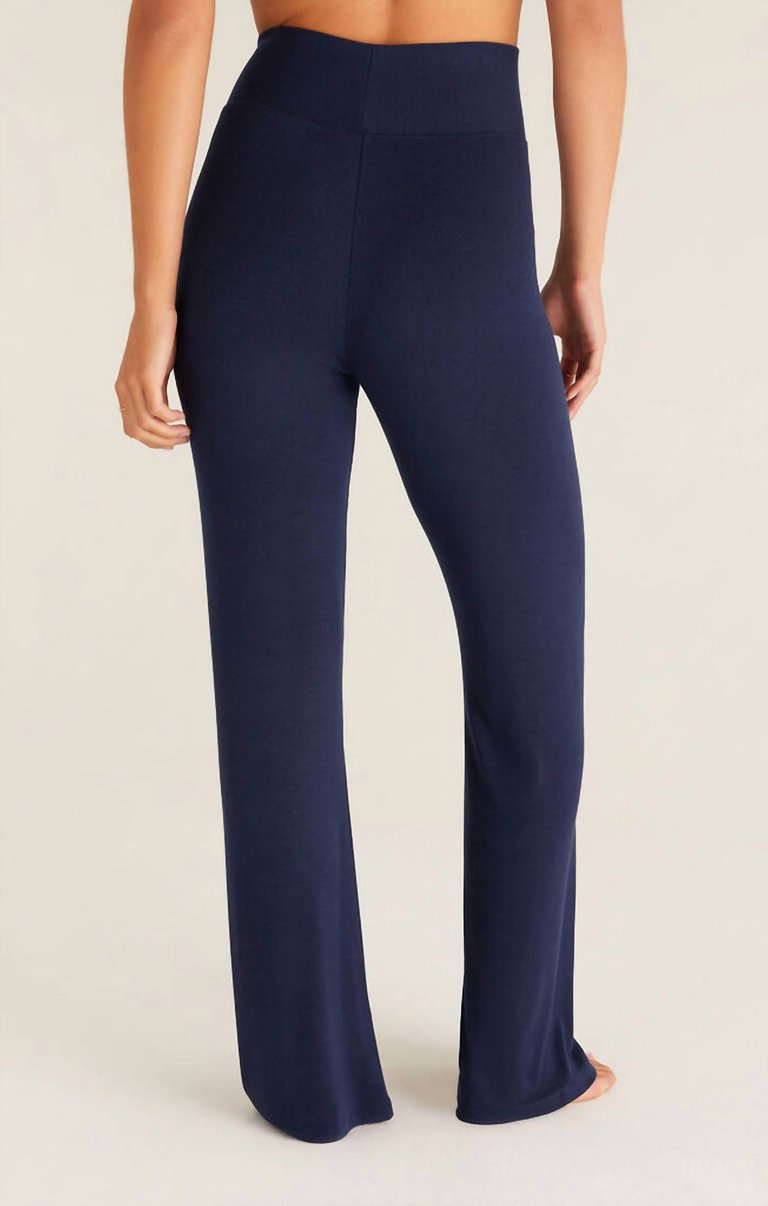 Crossover Rib Legging Pant In Navy