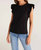 Dakota Ruffle Tank Top In Black - Black