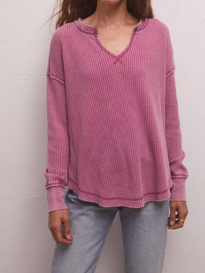 Z Supply Driftwood Thermal Ls Top - Azalea product