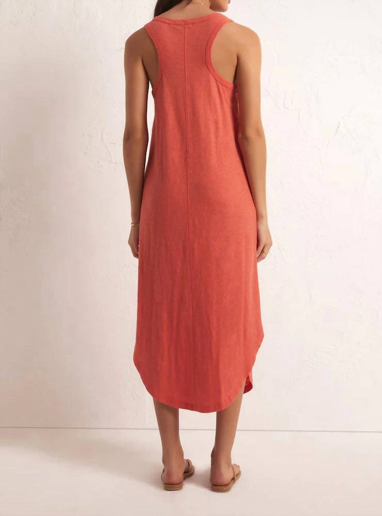 Easy Going Cotton Slub Dress In Tango