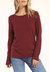 Everyday Brushed Long Sleeve Top In Cabernet - Cabernet