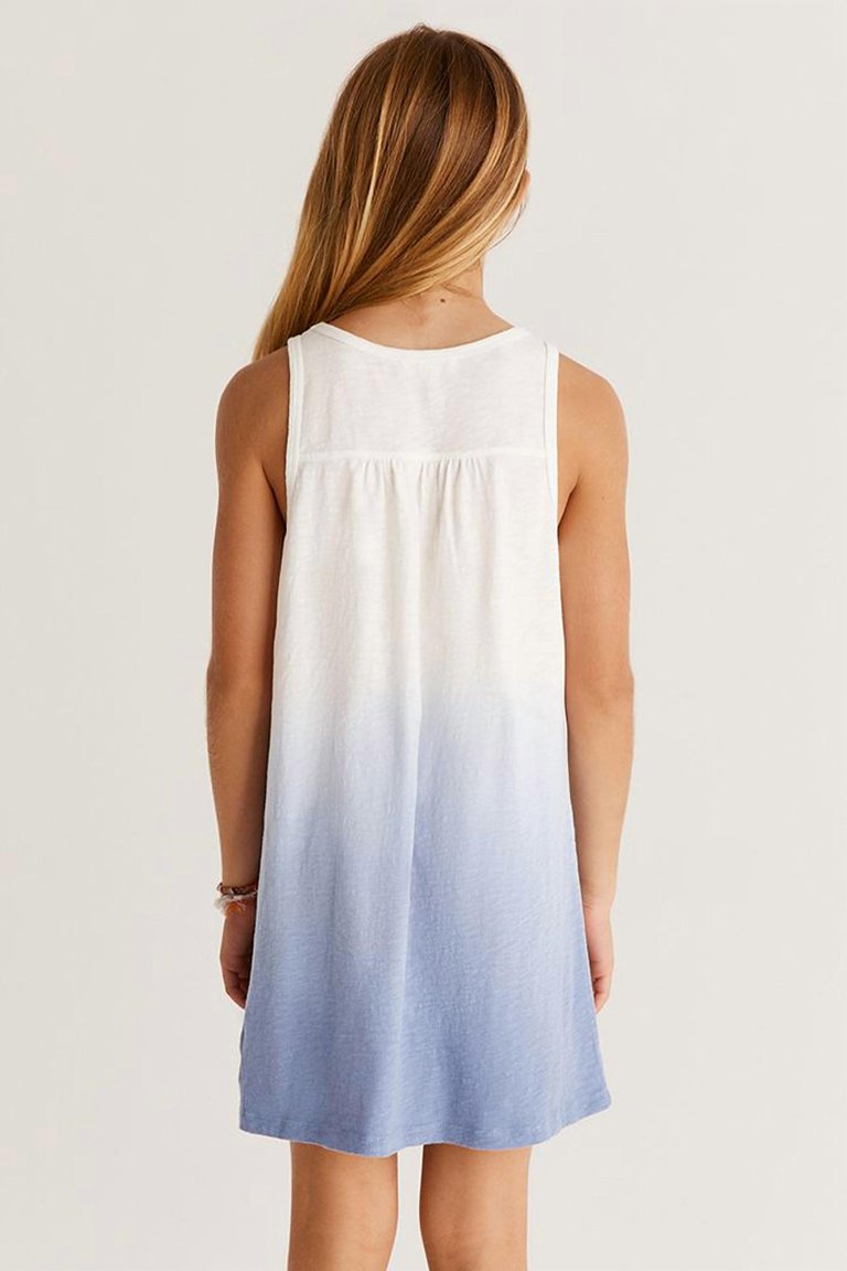 Girls Amalfi Dip Dye Dress In Ocean