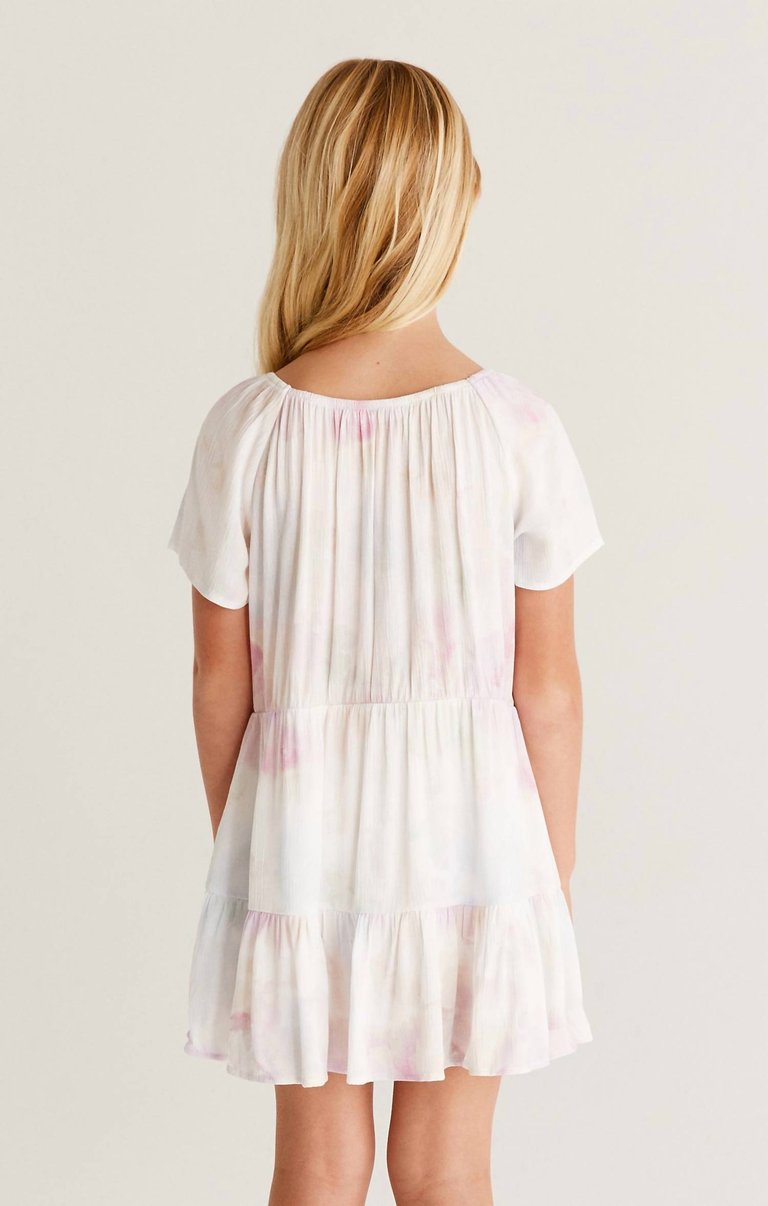 Girl's Aubrey Blurred Dress In White