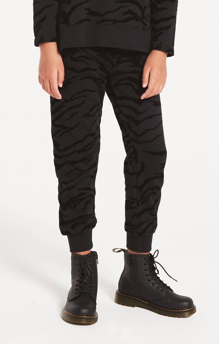 Girls Ava Tiger Jogger In Black