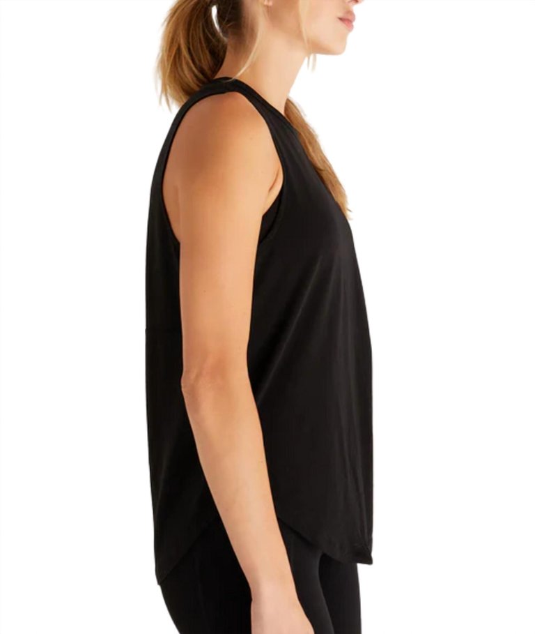 Glow With The Flow Tank Top In Black