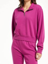 Half Zip Sweatshirt - Jewel Pink