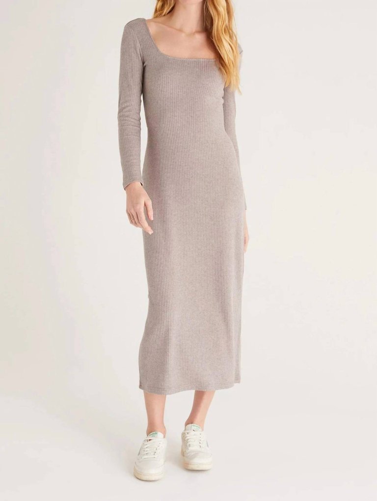 Haven Rib Midi Dress - Ash