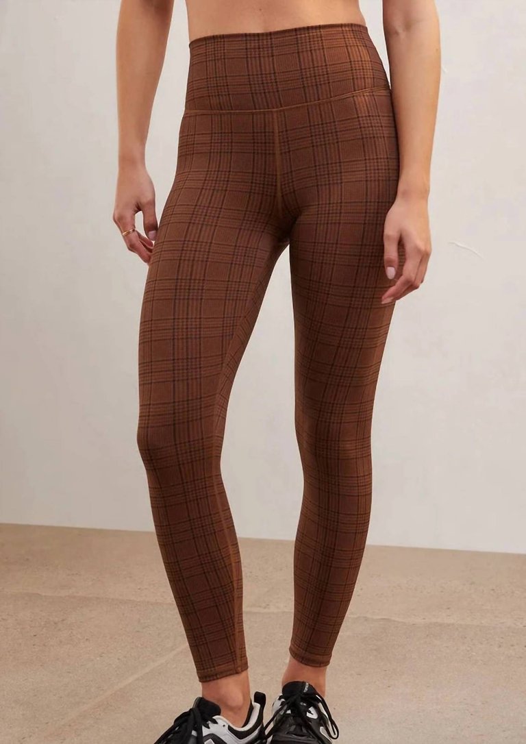 Houndstooth 7/8 Leggings In Bourbon - Bourbon