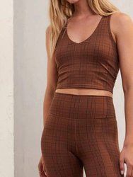 Houndstooth Tank - Brown