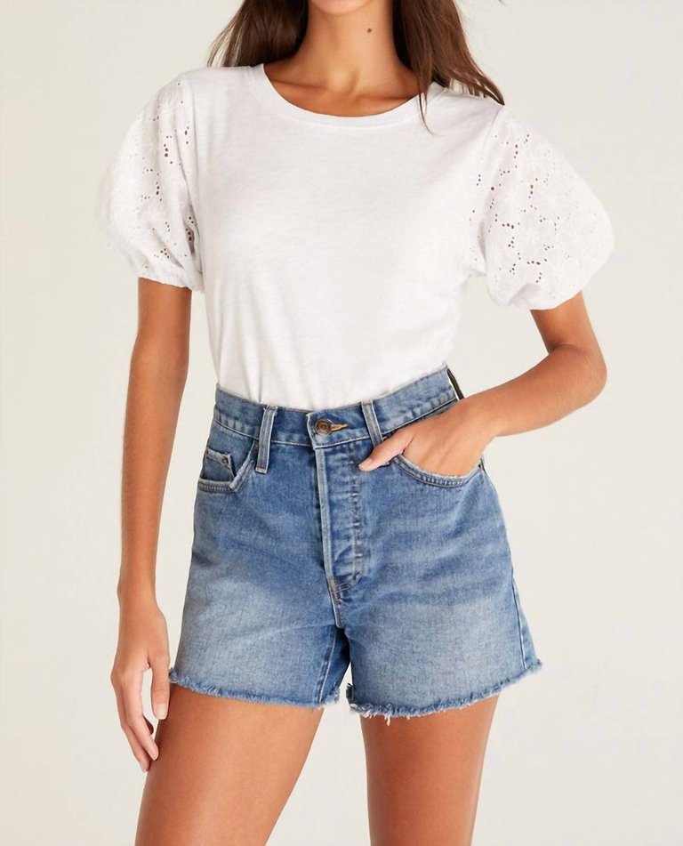 Isabel Eyelet Top - White