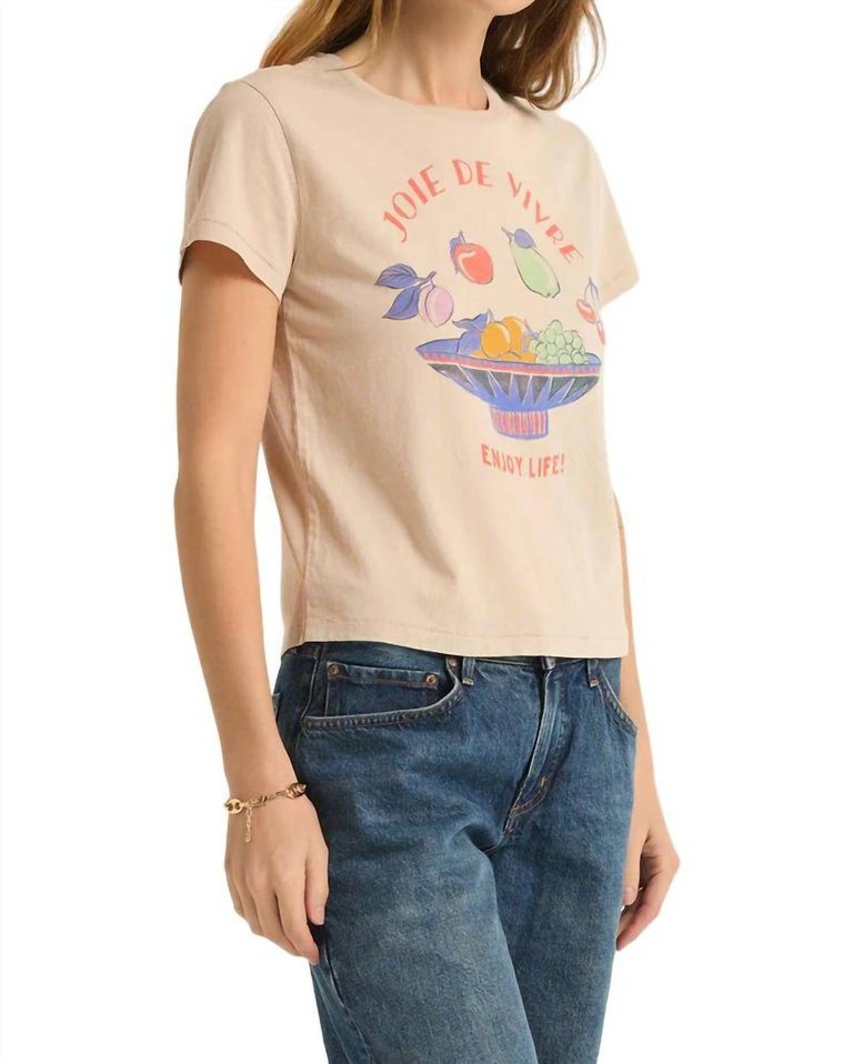 Joie De Vivre Tourist Tee In Fossil