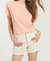 Keely Slub Crew Top In Peach - Peach