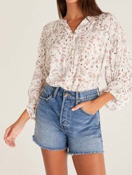 Kiya Folk Button Up Top - Patterned