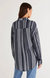 Lalo Striped Button Up Top In Midnight Blue