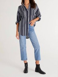 Lalo Striped Button Up Top In Multi