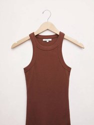 Lily Rib Tank In Dark Rosewood