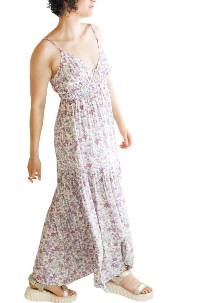 Lisbon Floral Maxi Dress In Sandstone