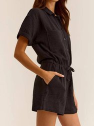 Lookout Gauze Romper - Black