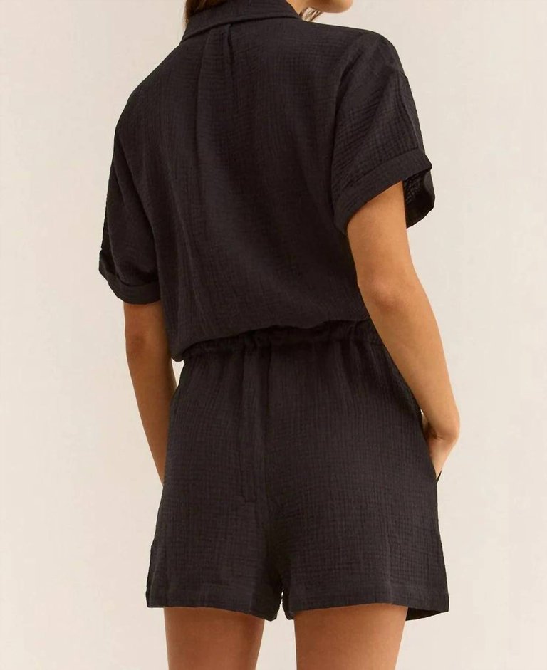 Lookout Gauze Romper - Black