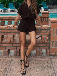 Lookout Gauze Romper - Black