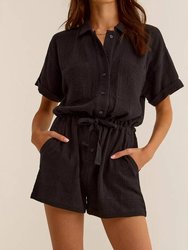 Lookout Gauze Romper - Black - Black