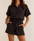 Lookout Gauze Romper - Black - Black