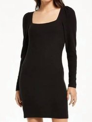 Loren Marled Dress In Black - Black