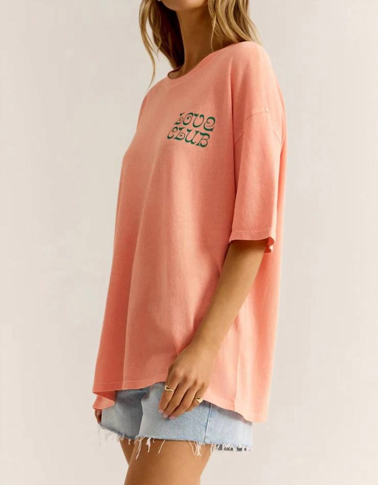 Love Club Oversized Tee In Summer Peach