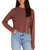 Lupita Crop Long Sleeve Top In Espresso - Espresso