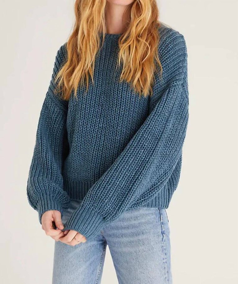 Lyndon Chunky Sweater In Caribbean Blue