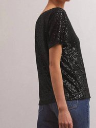 Marbella Sequin Top In Black