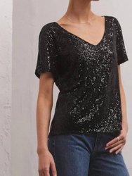 Marbella Sequin Top In Black